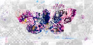 Silueta de mariposa, 2016 (Collage sobre lienzo) de Teis Albers