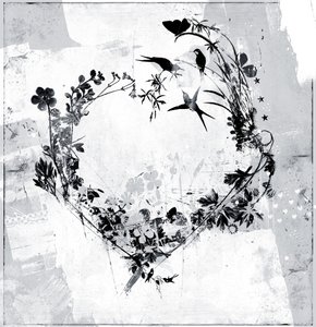 Flower Heart, 2015 (técnica mixta sobre lienzo) de Teis Albers
