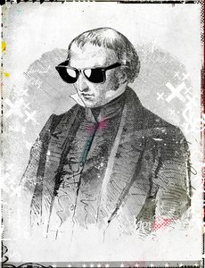 Sr. gafas de sol, 2015 (Collage sobre lienzo) de Teis Albers