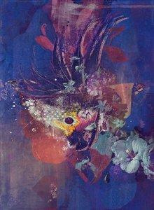 Pavo real, 2016 (Collage sobre lienzo) de Teis Albers