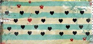 Filas de corazones, 2016 (Collage sobre lienzo) de Teis Albers