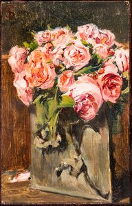 Jarrón con rosas de Telemaco Signorini