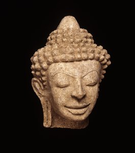 Cabeza de Buda, de Chedi Chula Pathom, Período Davaravati de Thai School