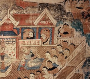 Detalle de mural de Thai School