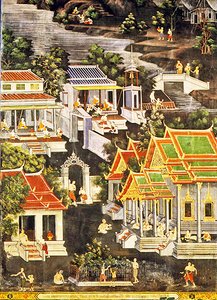Vida de los monjes, Wirharn Sasada, Wat Bowonniwet Vihara, Bangkok de Thai School
