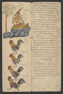 O 16455 f.9r, Animales del Zodíaco, de Phrommachat (pergamino) de Thai School