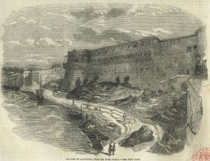El fuerte de Allahabad, desde el río Jumna. de The Illustrated London News