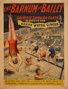El mayor espectáculo del mundo de Barnum & Bailey. Escenas en el gran circo acuático de The Strobridge Lithographing Company
