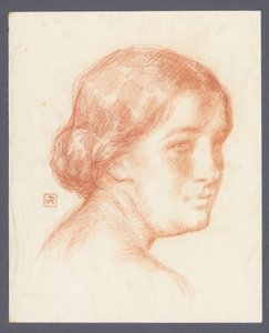 Retrato de una mujer desconocida de Theo Van Rysselberghe (signed by artist)