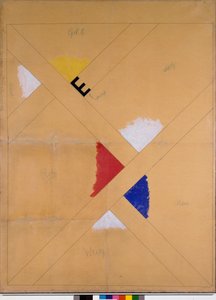 Cartel inacabado para la exposición de Van Doesburg (técnica mixta)
