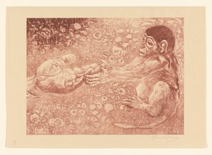 Mono tomando una mano ofrecida de Theo van Hoytema (signed by artist)
