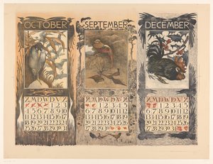 Calendarios de octubre, septiembre y diciembre de 1903