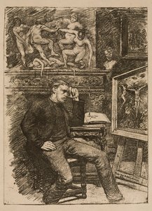 Frontispicio para la novela corta «Contes de minuit» de Emile Verhaeren de Théo van Rysselberghe