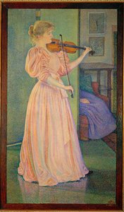 Retrato de la violinista Irma Sethe (pintura sobre lienzo) de Theo van Rysselberghe