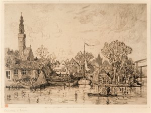 Astillero en Edam (Países Bajos) de Théo van Rysselberghe
