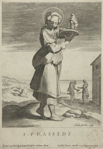 Heilige Praxedis S. Prassede (título sobre objeto) de Theodoor Galle