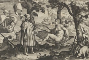 Nuevas Invenciones de los Tiempos Modernos [Nova Reperta], El Descubrimiento de América, placa 1, ca. 1600