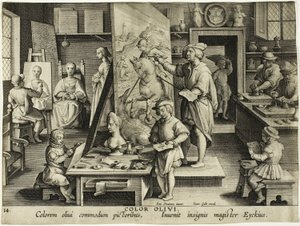 La invención de la pintura al óleo de Theodoor Galle