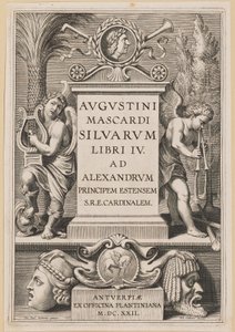 Página de título para Agostino Mascardi, Silvarium Libri IV de Theodor Galle after Sir Peter Paul Rubens