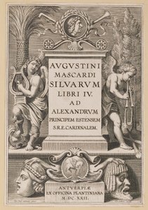 Página de Título para Agostino Mascardi, Silvarium Libri IV de Theodor Galle after Sir Peter Paul Rubens