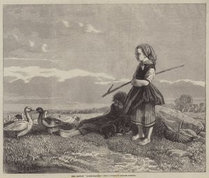 La doncella de los gansos alemana de Theodor Hosemann