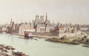 Ile de la Cité en 1530 de Theodor Josef Hubert Hoffbauer