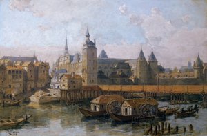 La Île de la Cité y el Palais de Justice (anteriormente el Palais Royal) en el siglo XVI, 1917
