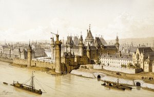 El Louvre en el siglo XVI, hacia 1880 (ilustración) de Theodor Josef Hubert Hoffbauer
