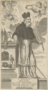 H. Albinus van Angers San Albino. Obispo y Confesor (título sobre el objeto)