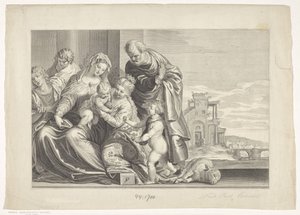 Matrimonio Místico de Santa Catalina Caelaturae (título de la serie) de Theodor Matham