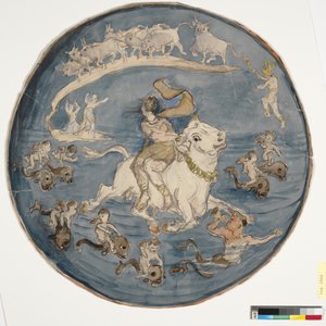 El rapto de Europa (boceto para plato) de Theodor Philipsen