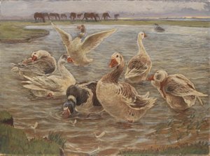 Gansos en la isla de Saltholm de Theodor Philipsen