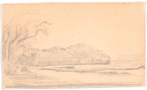 Paisaje con lago rodeado de bosque de Theodor Philipsen