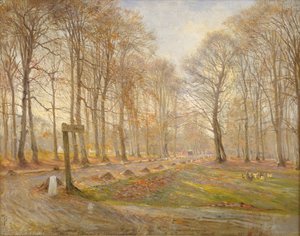 Día de finales de otoño en el Parque de Ciervos de Jægersborg, al norte de Copenhague de Theodor Philipsen
