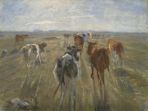 Sombras largas. Ganado en la isla de Saltholm, c. 1890 de Theodor Philipsen