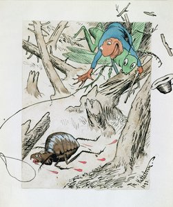 Caza de pulgas en la selva virgen de Theodor Kittelsen