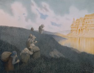 De camino a un festín en el castillo de los trolls de Theodor Kittelsen
