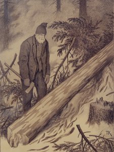 Camino de invierno de Theodor Kittelsen