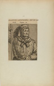 Araovsti Satovriona, Rey de L/Florida. Capítulo. 150 (del libro, Les Vrais Pourtraits et Vies des Hommes Illustres) de Theodor de Bry