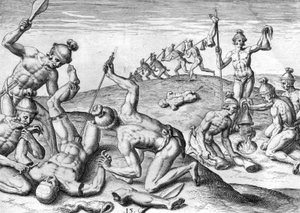 Cruauts de los indios Potanos de Theodor de Bry