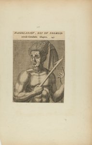 Nacol-Absov, Roi Du Promon-/toire des.... (del libro, Les Vrais Pourtraits et Vies des Hommes Illustres) de Theodor de Bry