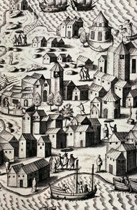 Puerto de Macao en China de Theodor de Bry