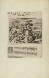 Quomodo Guiani Au-/reas Suas Imagines/Fundere Soleant. (del libro, Americae, partes siete y ocho)