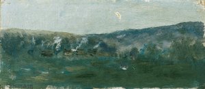 Paisaje montañoso con luna creciente de Theodor von Hormann