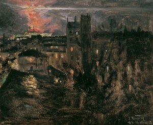 París de noche con la Torre Eiffel de Theodor von Hormann