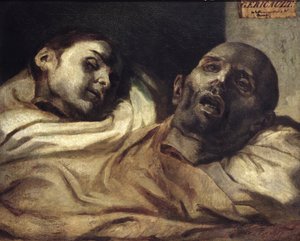 Cabezas de víctimas de la tortura (óleo sobre lienzo) de Theodore (after) Gericault