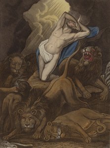 Daniel en el foso de los leones (aguafuerte) de Theodore (after) Lane