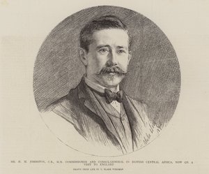 Sr. H H Johnston, Comisionado y Cónsul General en África Central Británica, ahora de visita en Inglaterra