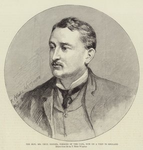 El Honorable Sr. Cecil Rhodes, Primer Ministro del Cabo, ahora de visita en Inglaterra
