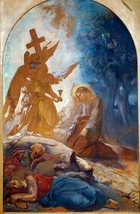 Jesús en el jardín de los olivos. Pintura de Théodore Chassériau (1819-1856) de Théodore Chassériau